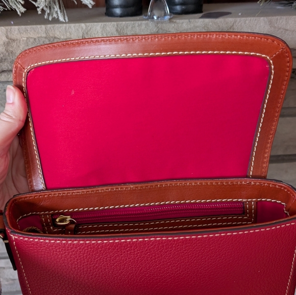 Dooney & Bourke Red Pebbled Leather Kyra Shoulder Bag - Picture 9 of 13